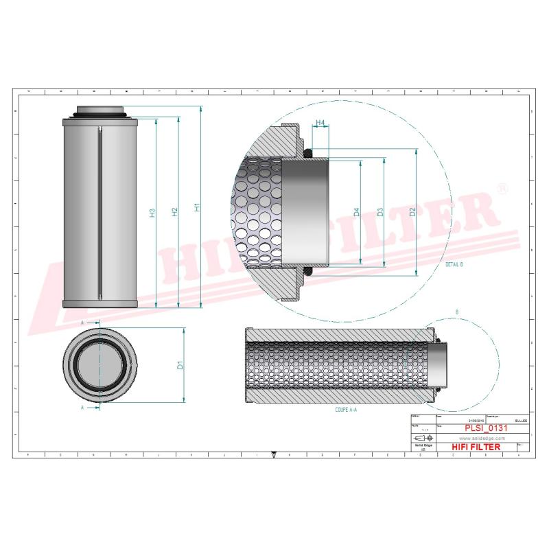 AIR/OIL SEPARATOR SI 41302 technical sheet