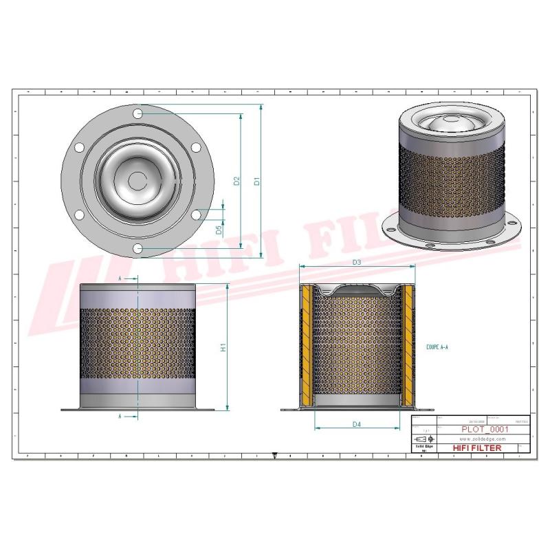 AIR/OIL SEPARATOR OT 2086 technical sheet