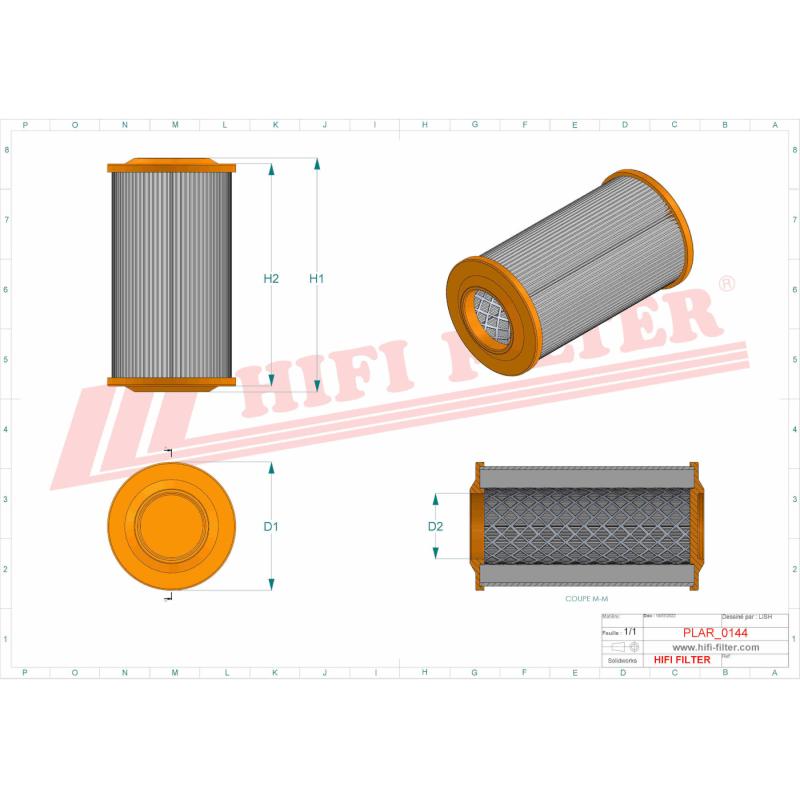 AIR FILTER SA 17700 technical sheet