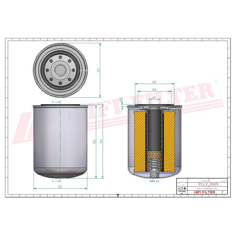 OIL FILTER SO 045 technical sheet