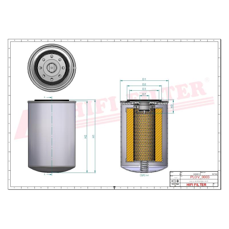 AIR/OIL SEPARATOR OV 6009 technical sheet