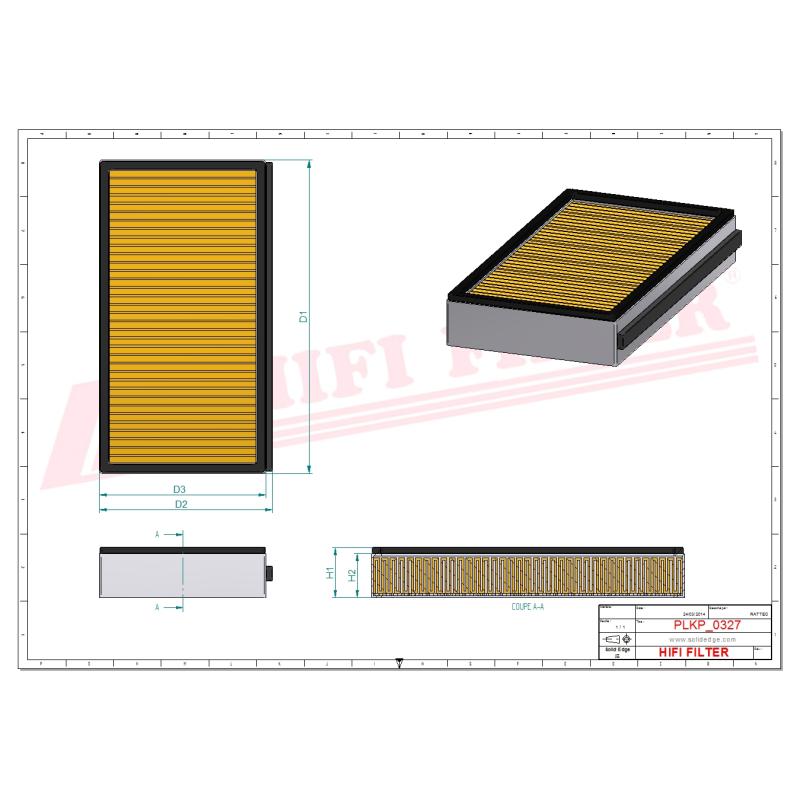 CABIN AIR FILTER SC 70117 technical sheet