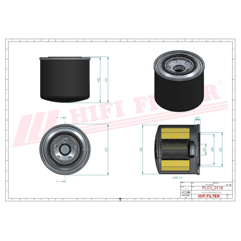 FUEL FILTER SN 25027 technical sheet