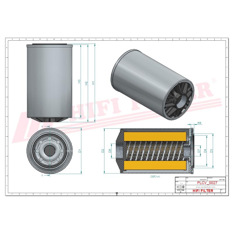 FUEL FILTER SN 1241 technical sheet