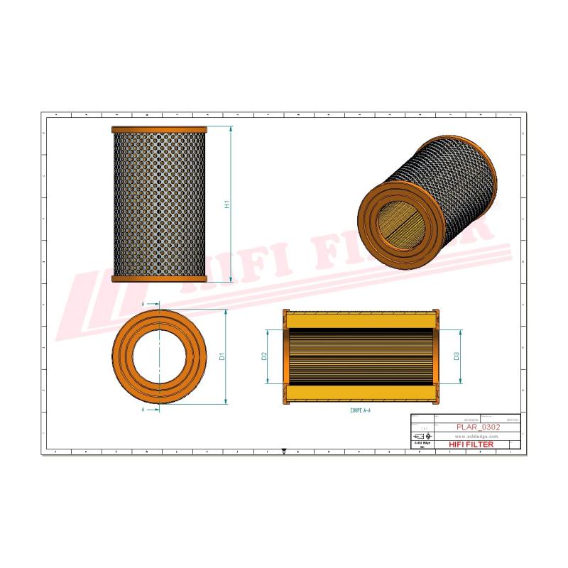 AIR FILTER SA 19682 technical sheet