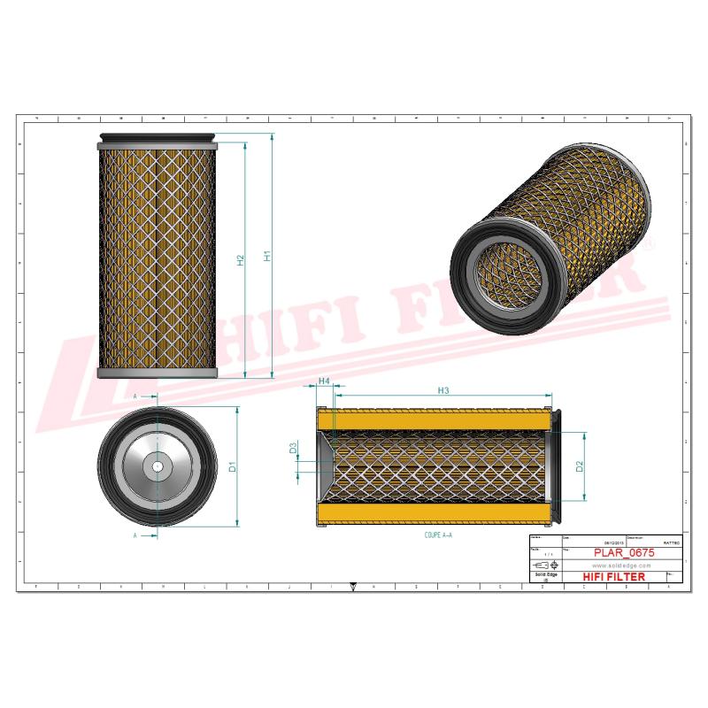 AIR FILTER SA 10779 technical sheet