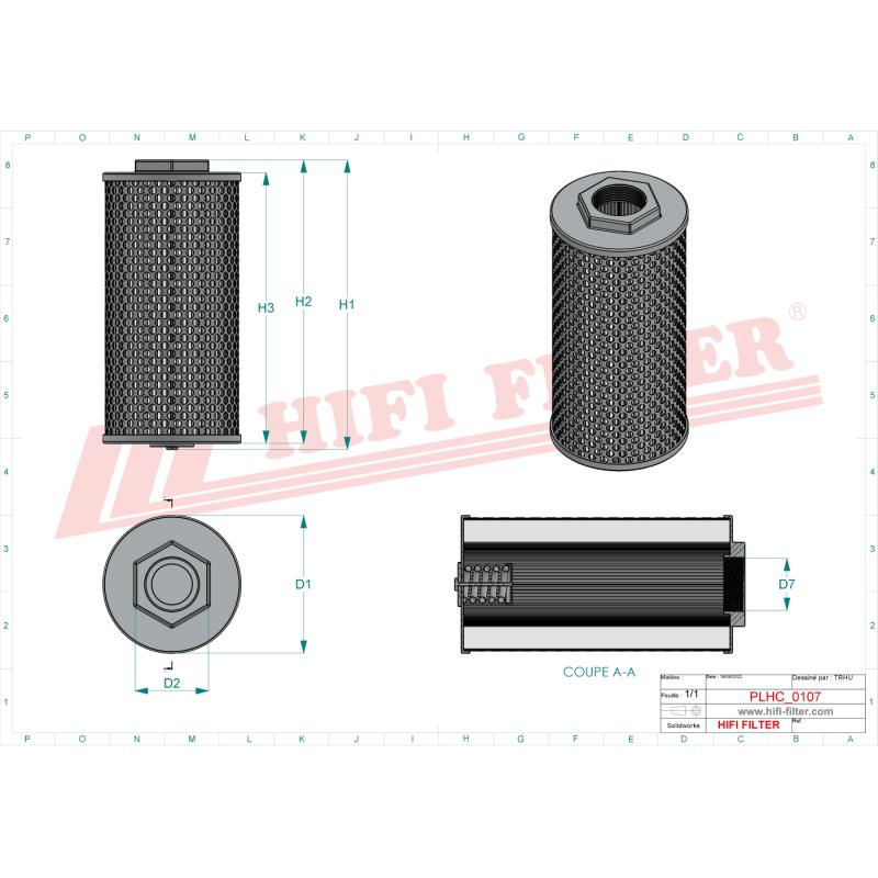 HYDRAULIC FILTER SH 60916 technical sheet