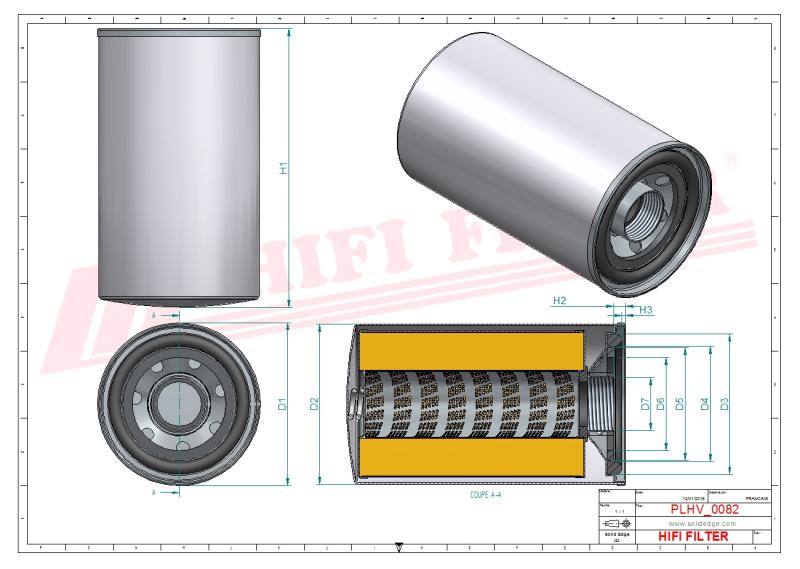 HYDRAULIC FILTER SHR 536F10 V technical sheet