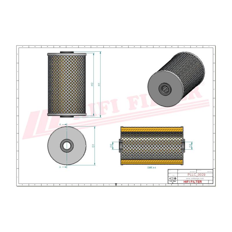 OIL FILTER SO 952 technical sheet