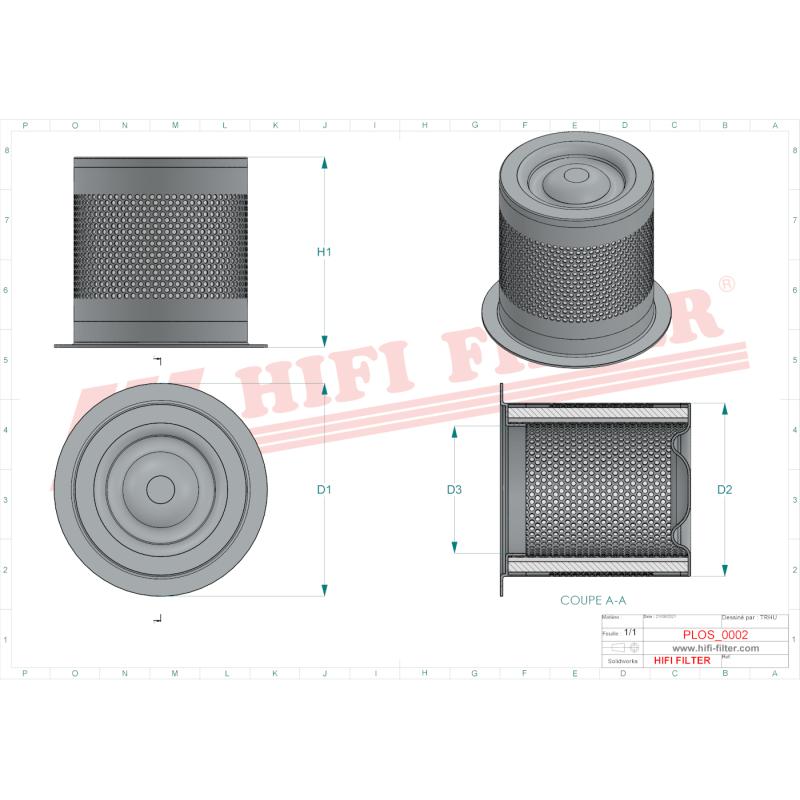 AIR/OIL SEPARATOR OS 5073 technical sheet