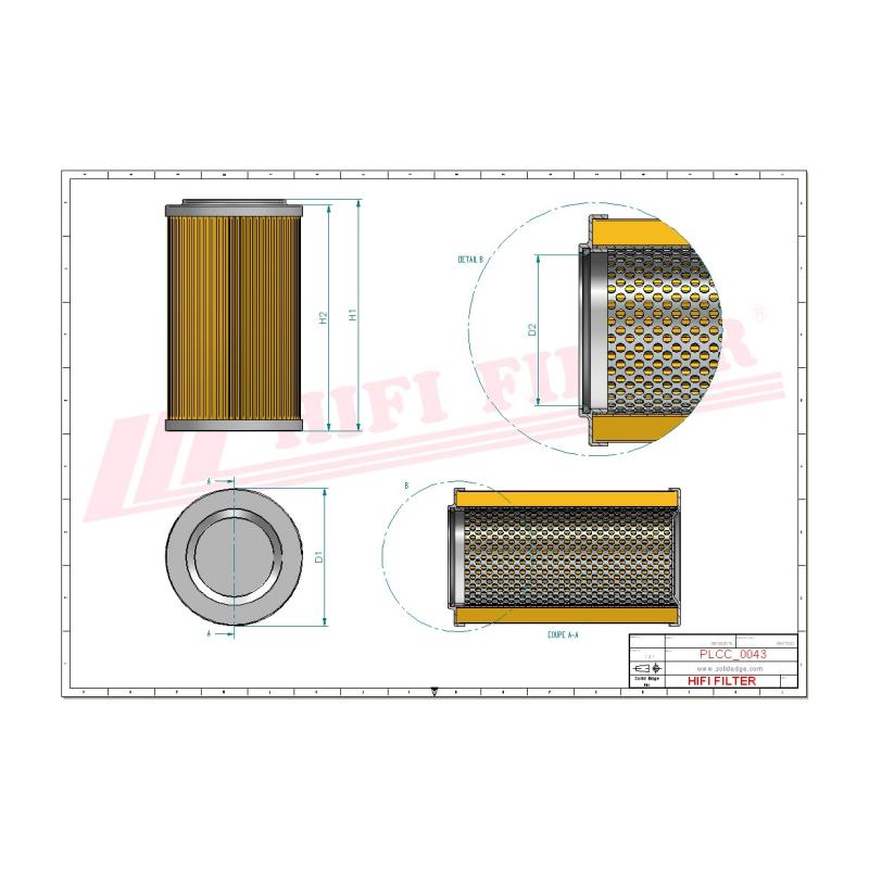 FUEL FILTER SN 21590 technical sheet