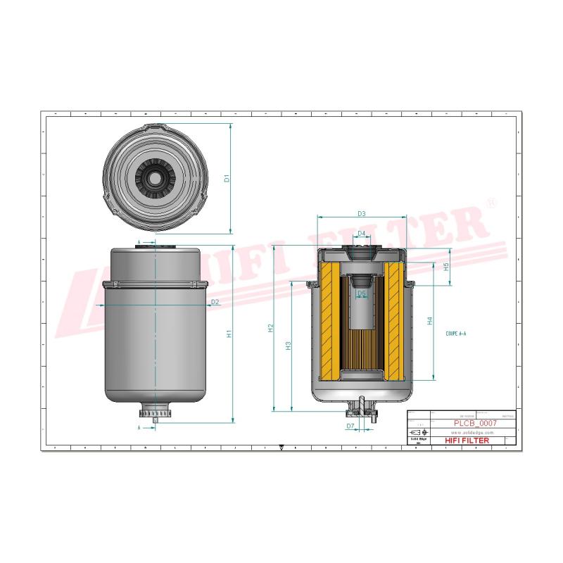 FUEL FILTER SN 70274 technical sheet