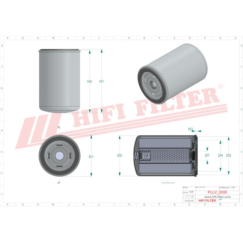 OIL FILTER SO 7022 technical sheet