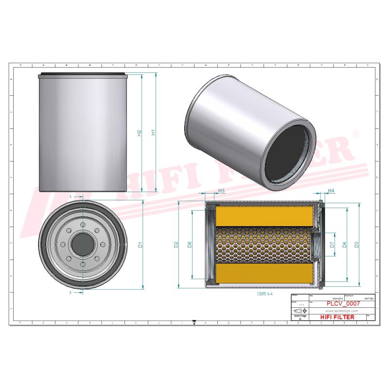 FUEL WATER SEPARATOR FILTER SN 912030 technical sheet