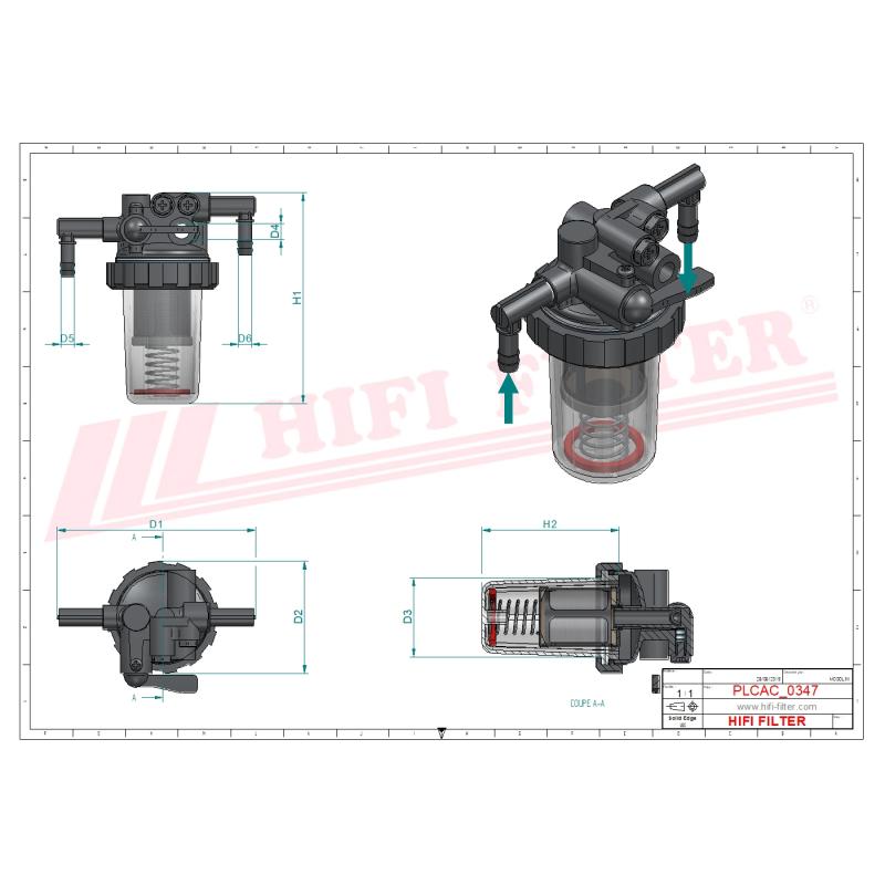 COMPLETE FUEL FILTER MO 1525 technical sheet