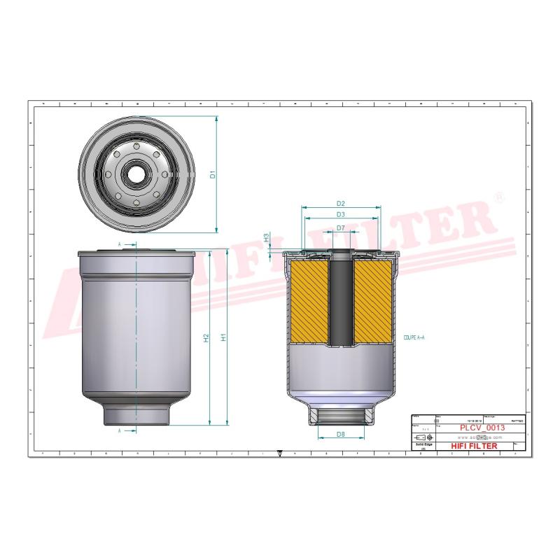 FUEL FILTER FT 6243 technical sheet