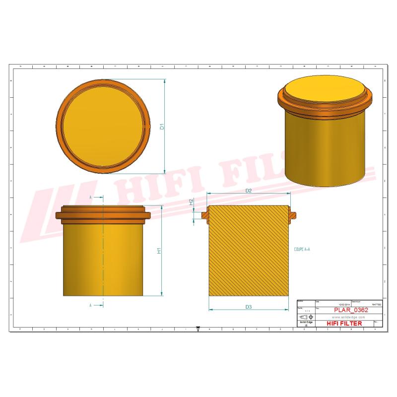 AIR FILTER SA 17450 technical sheet