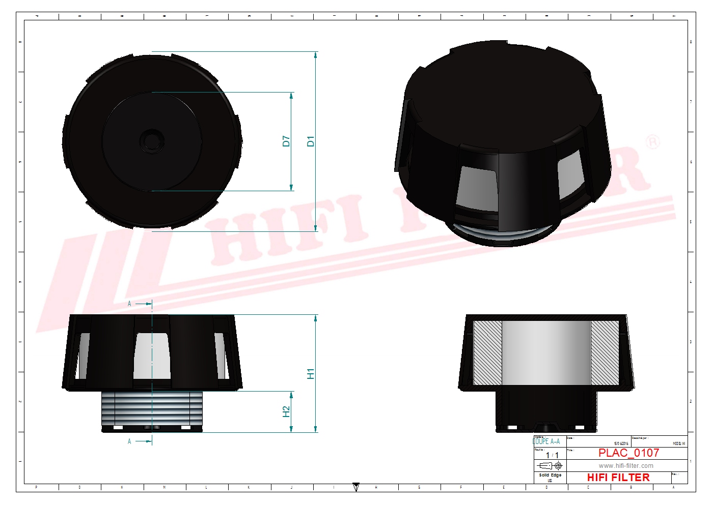 Schema tecnico Filtro Di Aerazione 1200498432 per trattori e macchine agricole