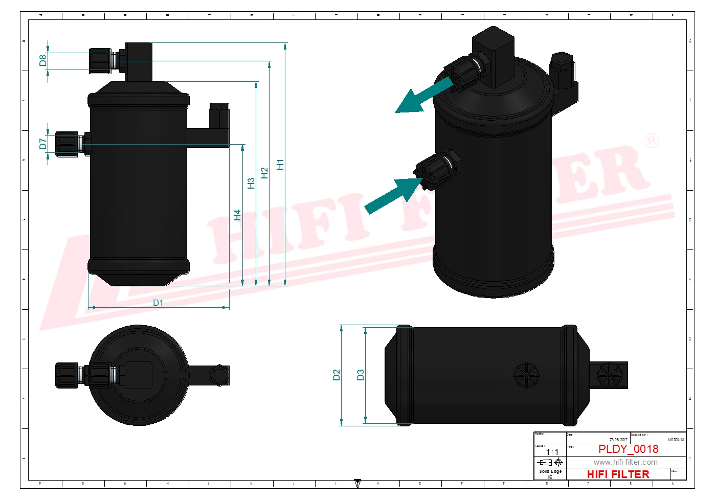 Schema tecnico Filtro carburante