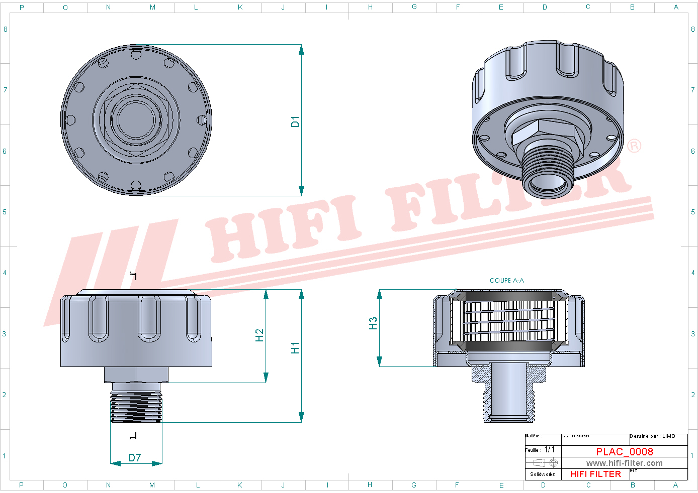 Schema tecnico Filtro Di Aerazione 0005968390 per trattori e macchine agricole