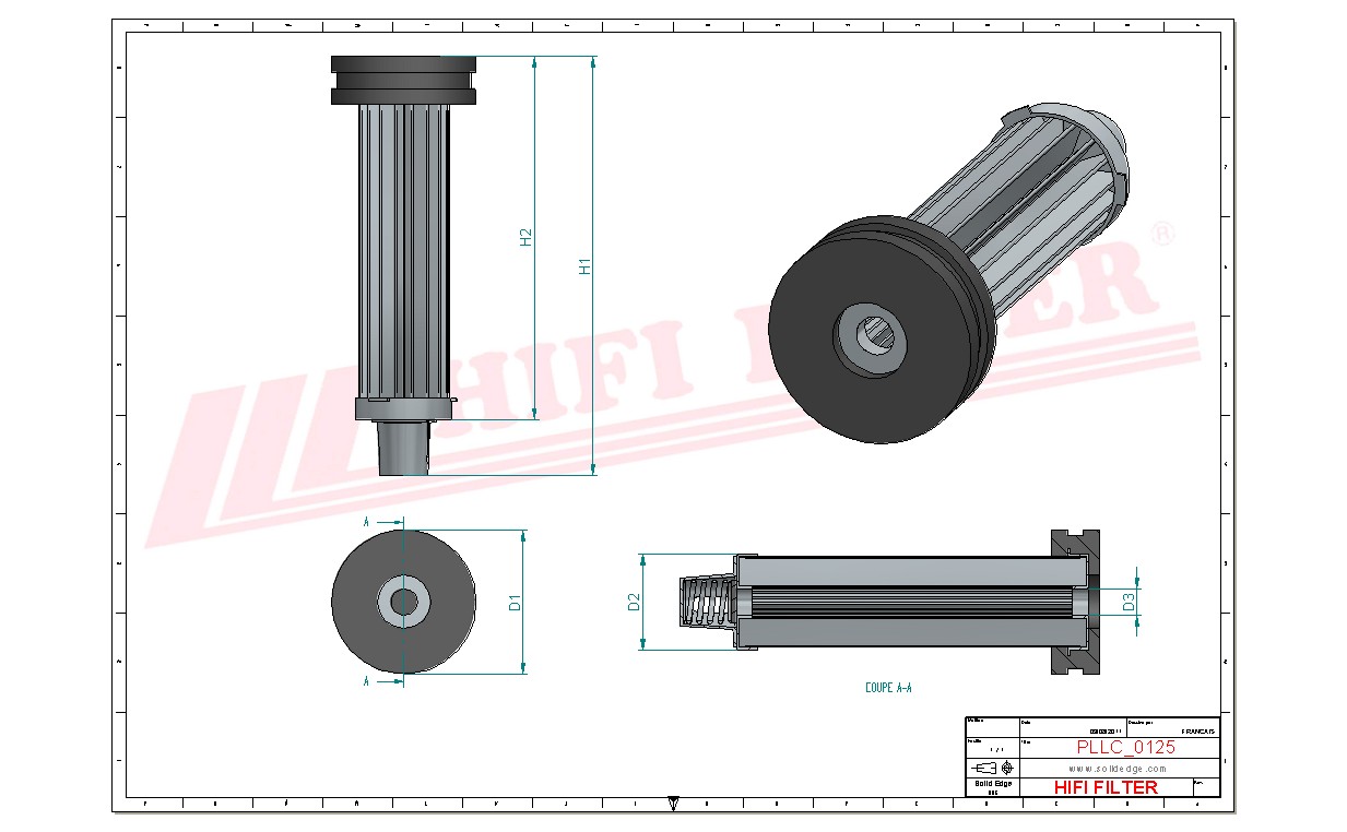 Schema tecnico Filtro olio