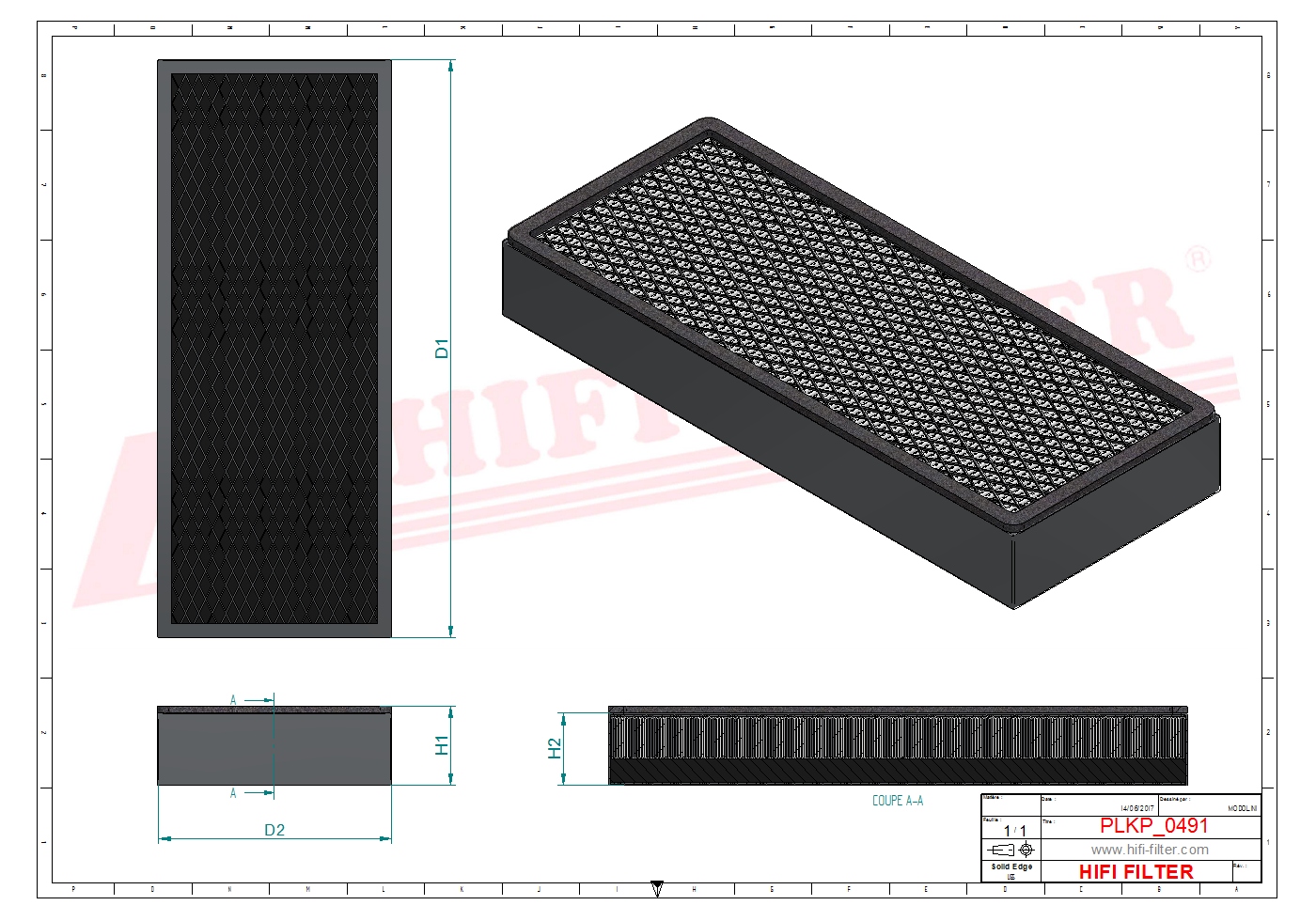 Schema tecnico Filtro abitacolo