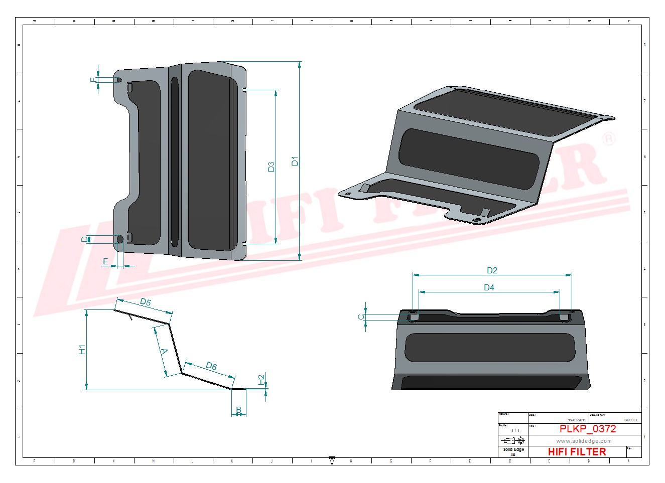 Schema tecnico Filtro abitacolo
