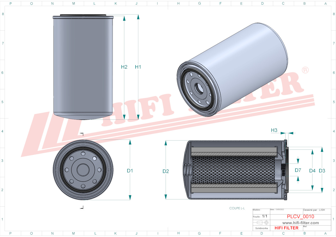 Schema tecnico Filtro carburante 4206010 per trattori e macchine agricole
