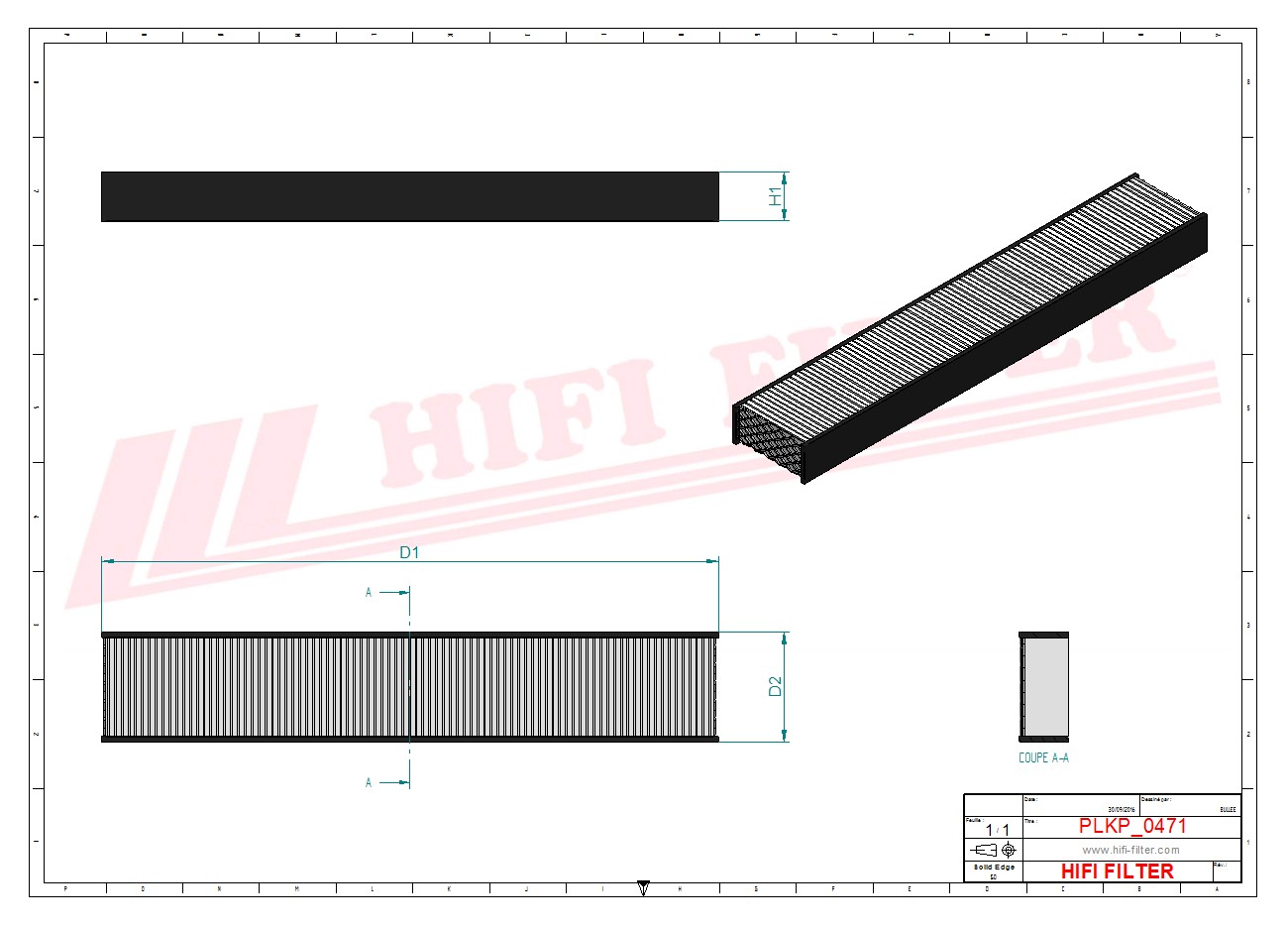 Schema tecnico Filtro abitacolo 5209415212 per trattori e macchine agricole