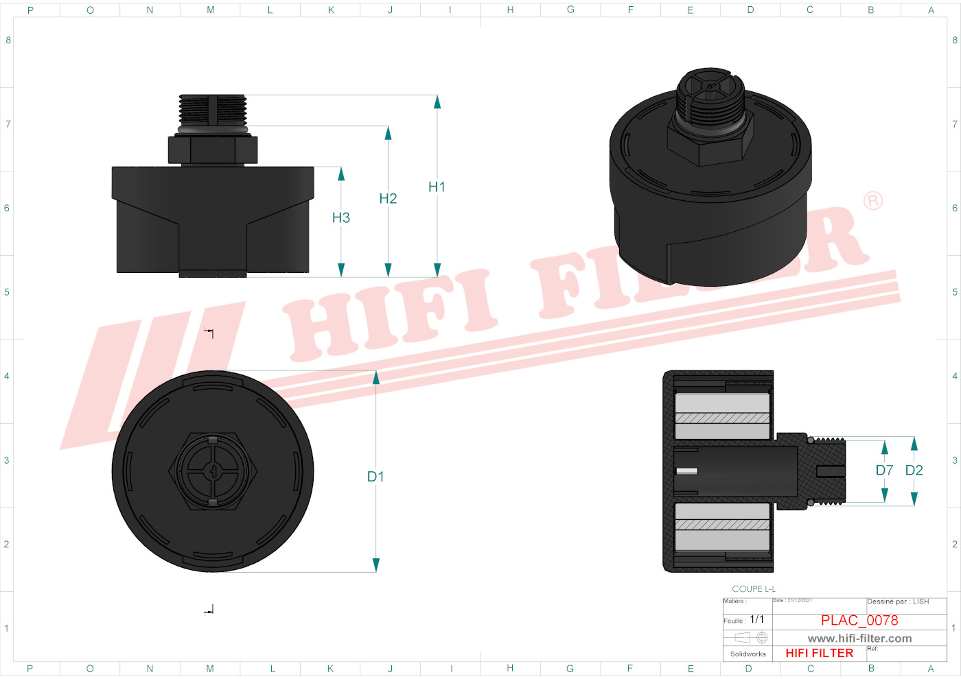 Schema tecnico Filtro Di Aerazione 26915497 per trattori e macchine agricole