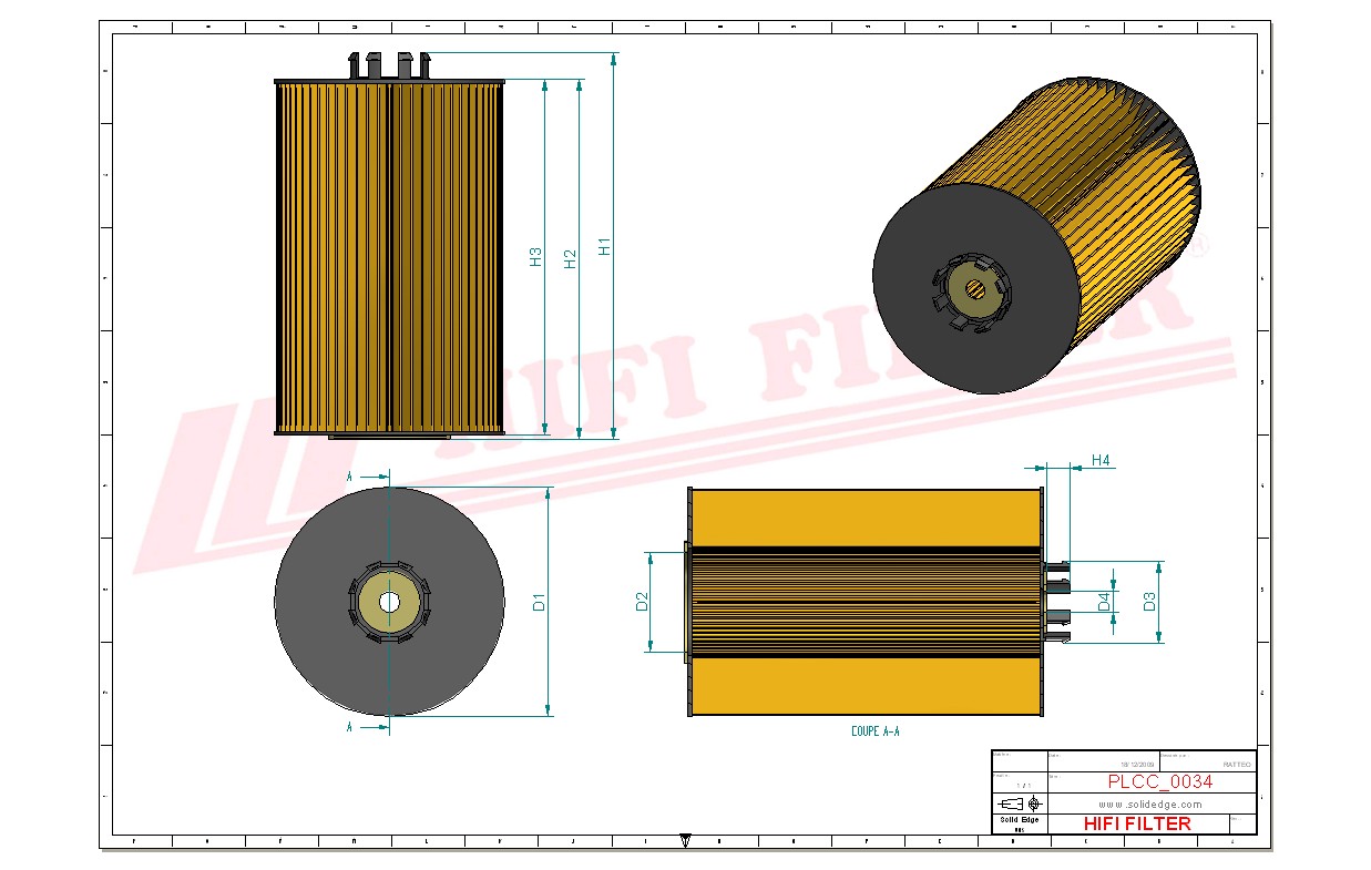 Schema tecnico Filtro carburante