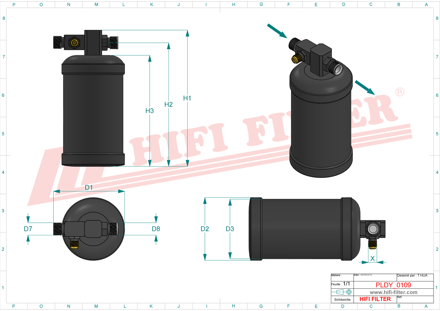 Schema tecnico Filtro carburante