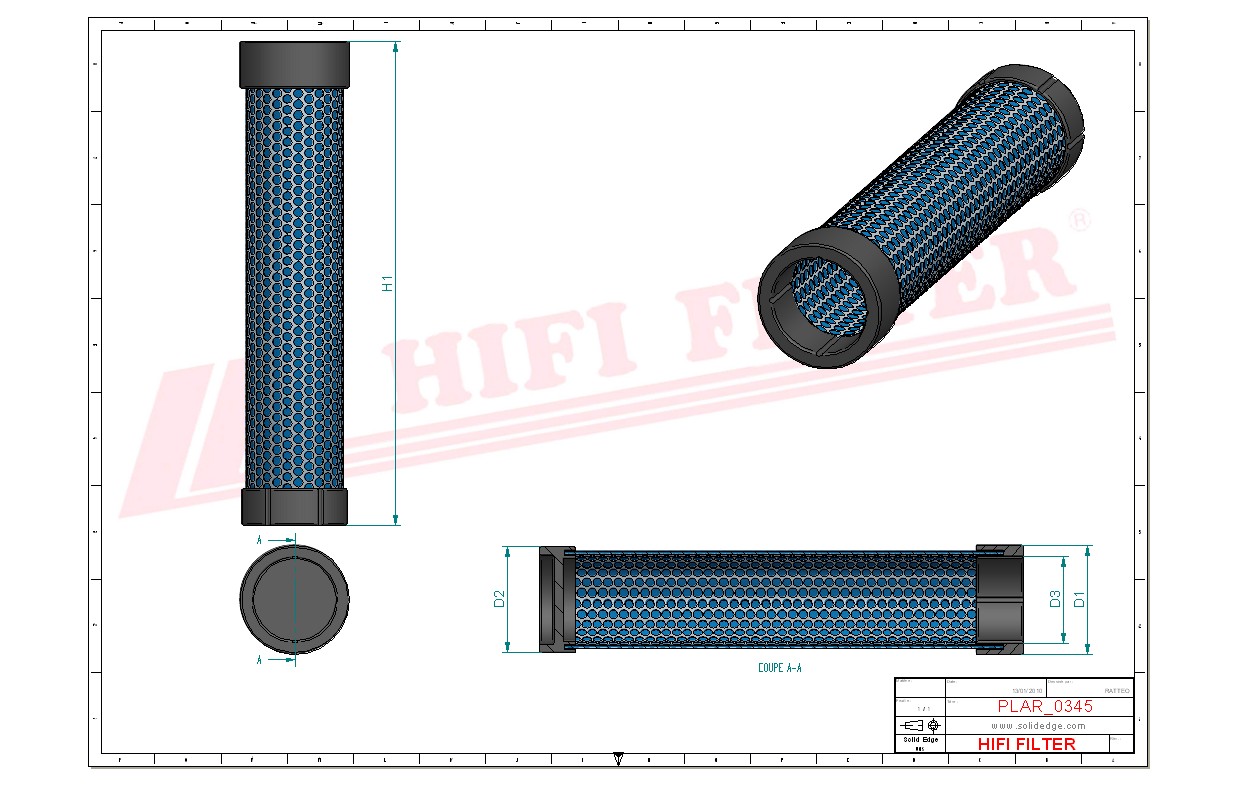 Schema tecnico Filtro aria 1218067611090 per trattori e macchine agricole