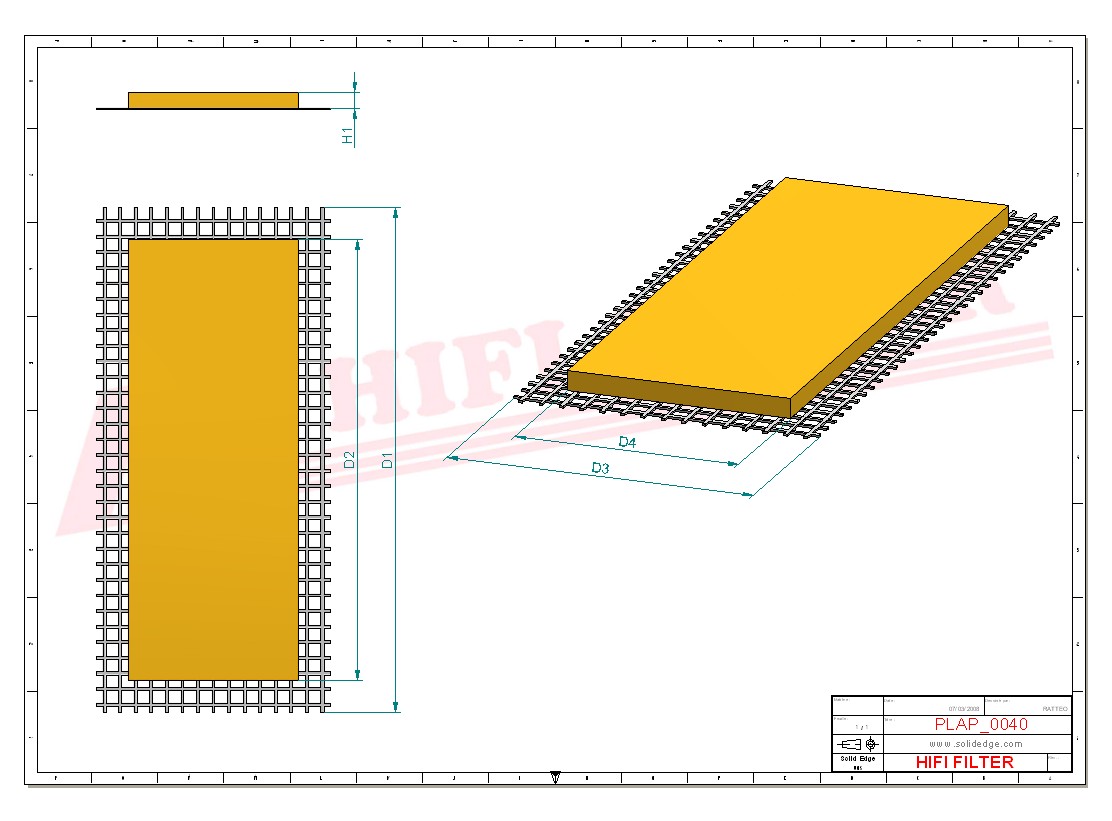 Schema tecnico Filtro aria M137555 per trattori e macchine agricole