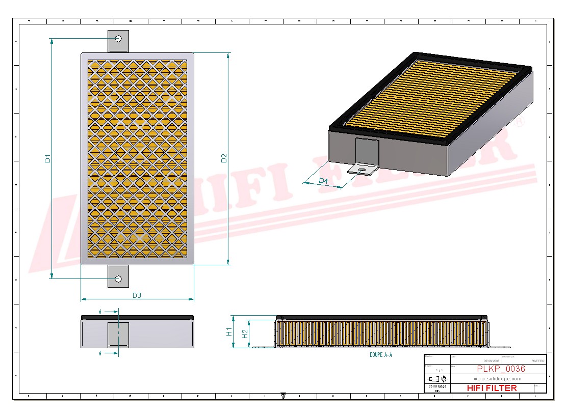Schema tecnico Filtro abitacolo 1006762895 per trattori e macchine agricole
