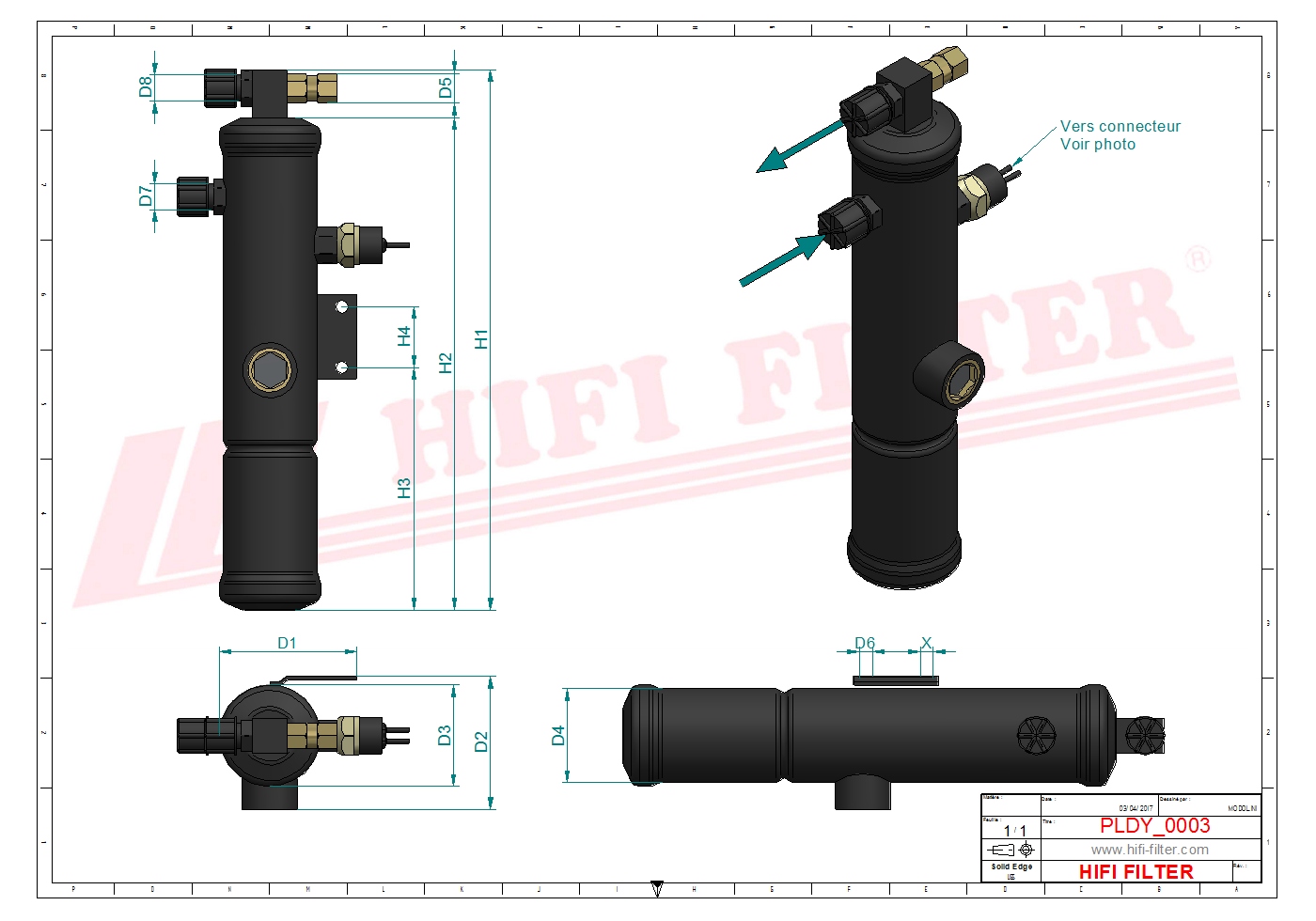Schema tecnico Filtro carburante