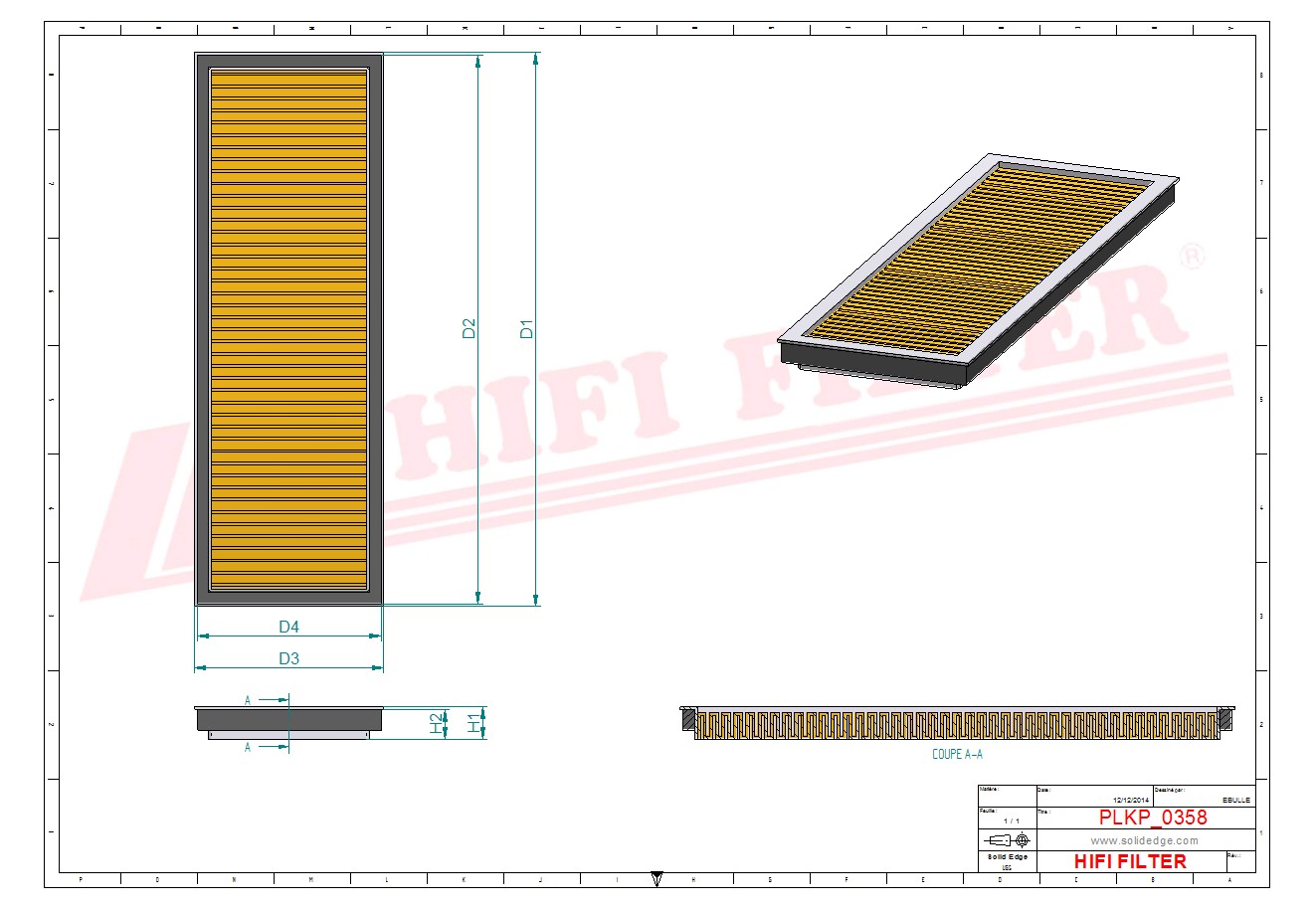Schema tecnico Filtro abitacolo