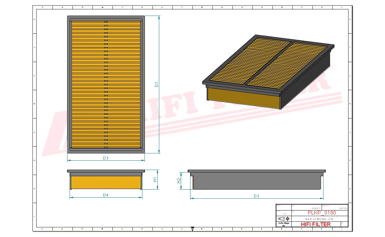 Schema tecnico Filtro abitacolo
