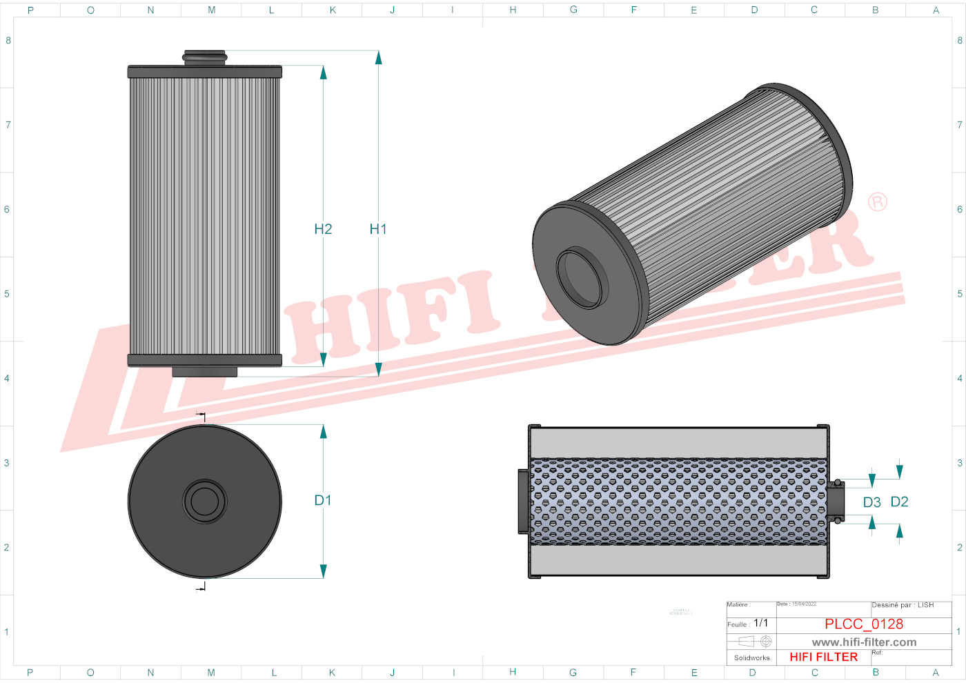 Schema tecnico Filtro carburante 0011439350 per trattori e macchine agricole