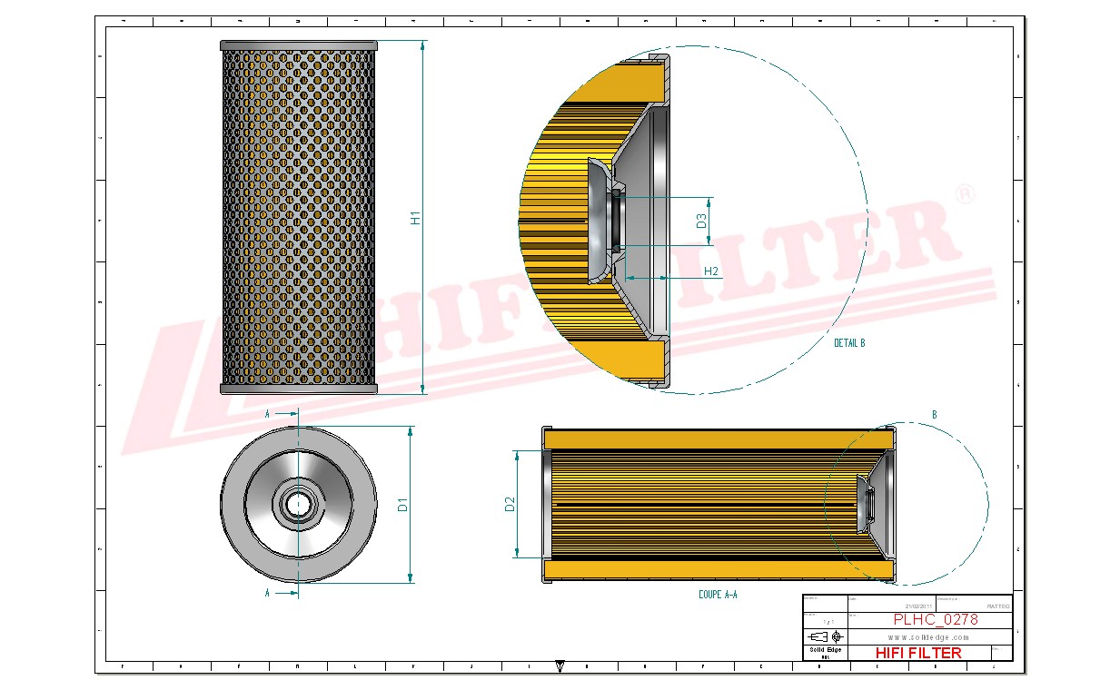 Schema tecnico Filtro idraulico 937795Q per trattori e macchine agricole