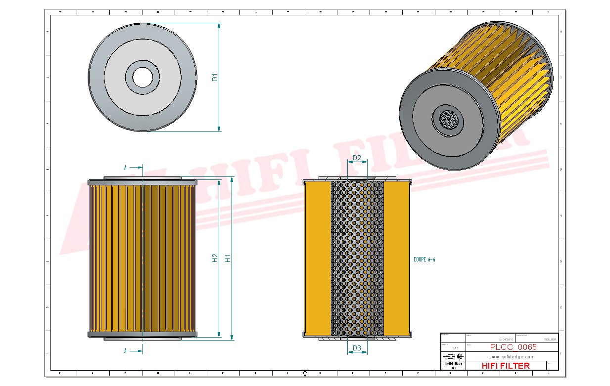 Schema tecnico Filtro carburante