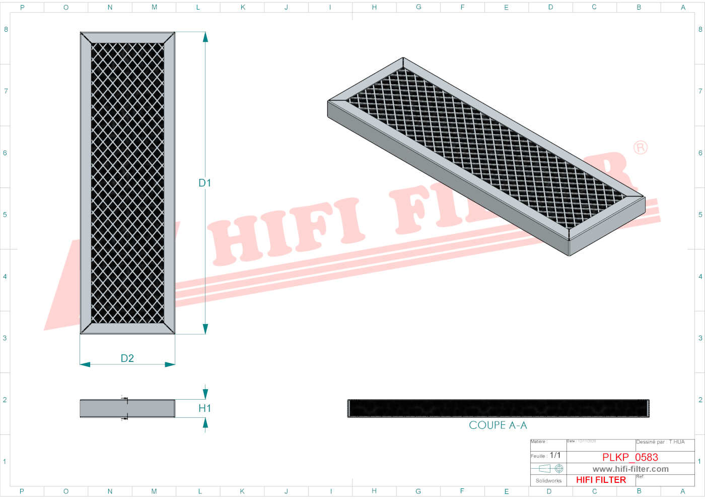 Schema tecnico Filtro abitacolo