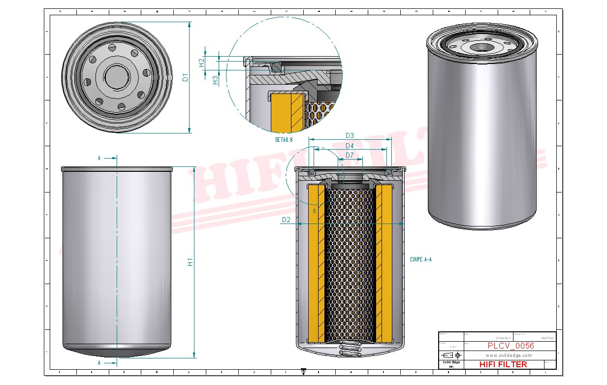 Schema tecnico Filtro carburante