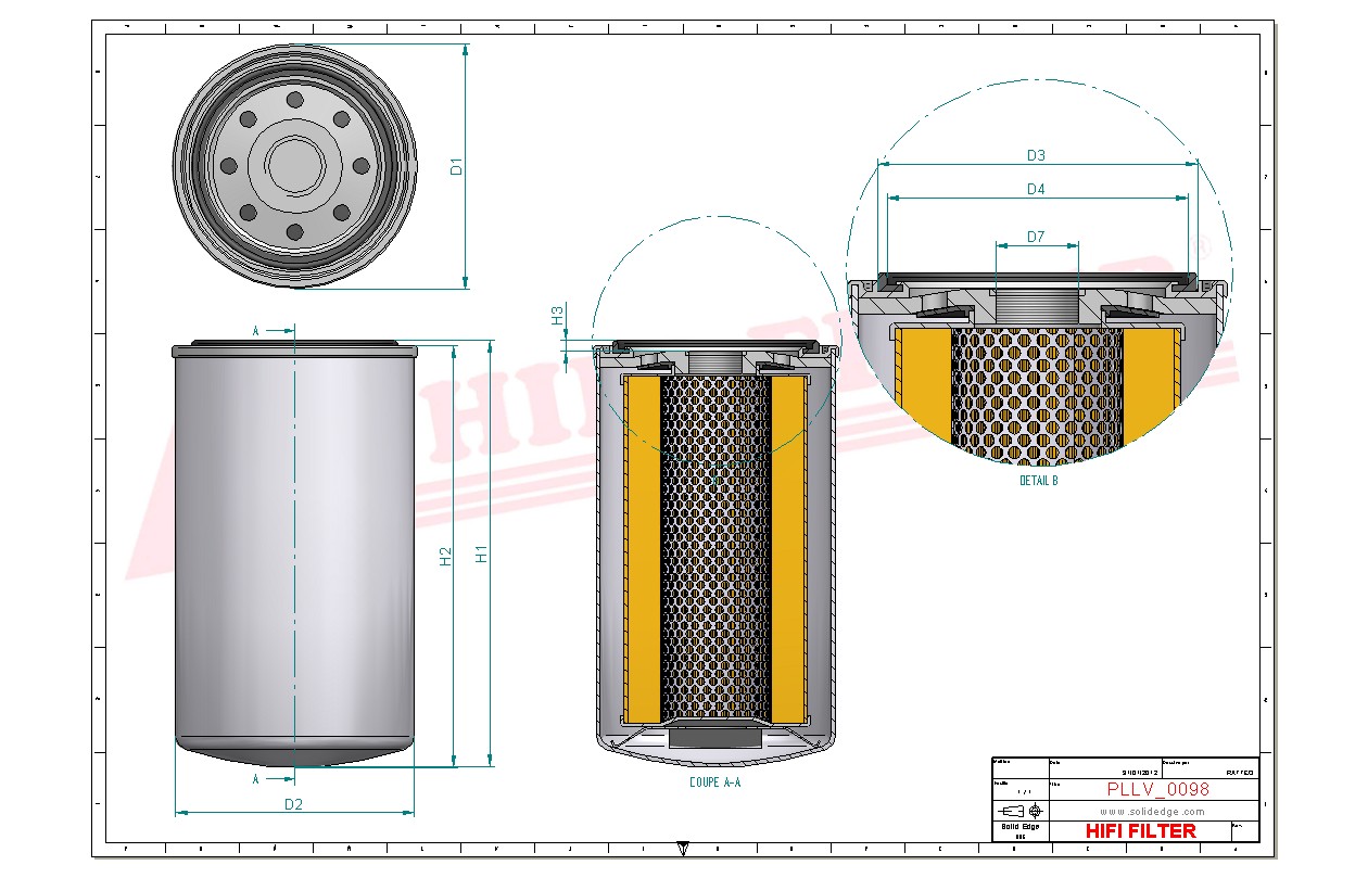 Schema tecnico Filtro olio 115010-1090 per trattori e macchine agricole