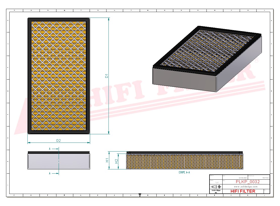 Schema tecnico Filtro abitacolo