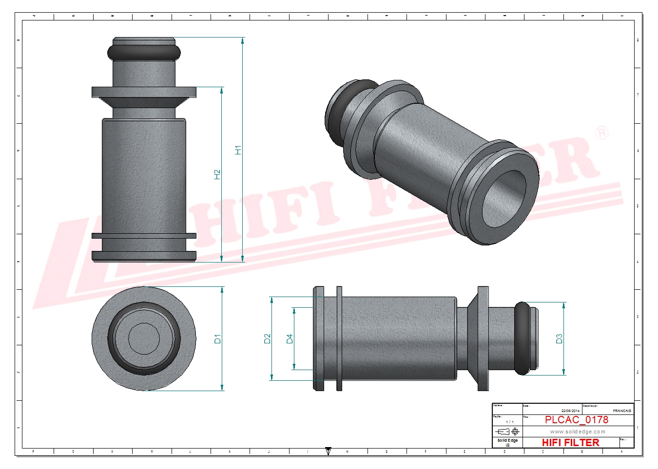 Schema tecnico Filtro Urea 0005845501 per trattori e macchine agricole
