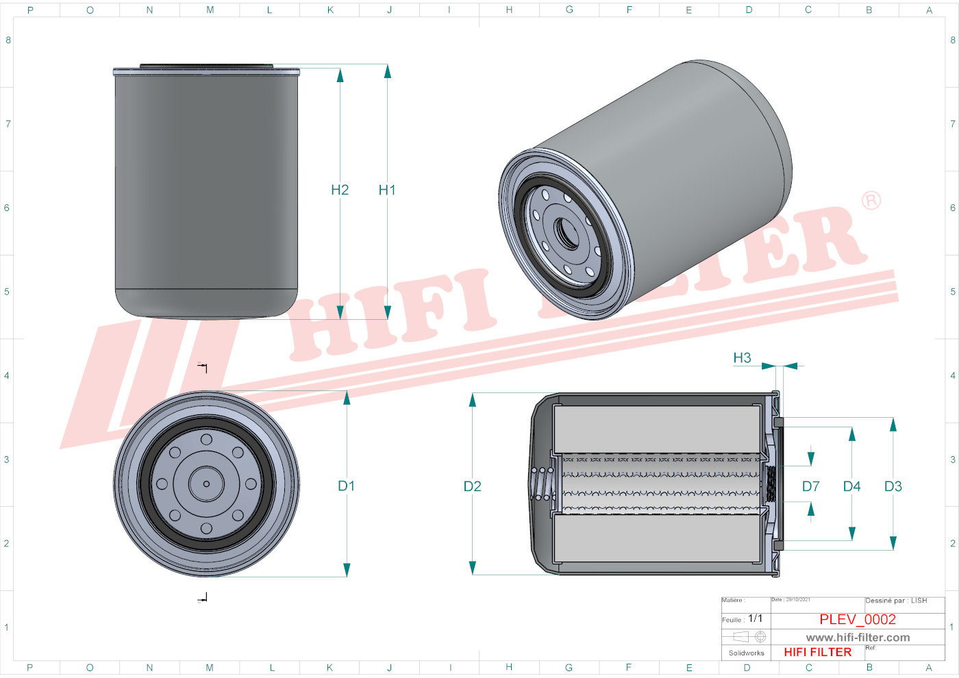 Schema tecnico Filtro Per Liquido Raffredamento 7025830 per trattori e macchine agricole