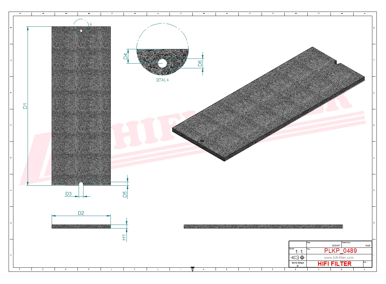 Schema tecnico Filtro abitacolo 0068233 per trattori e macchine agricole