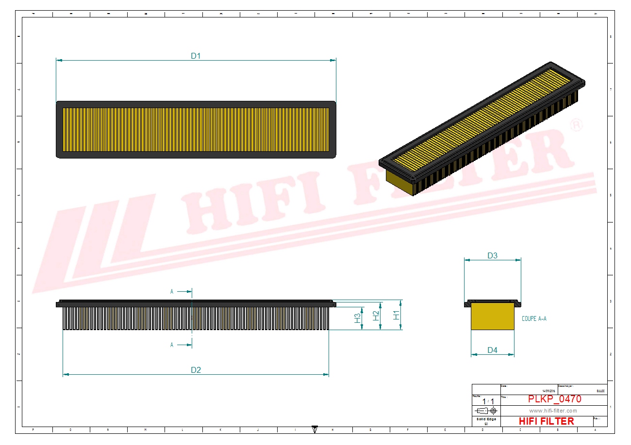 Schema tecnico Filtro abitacolo