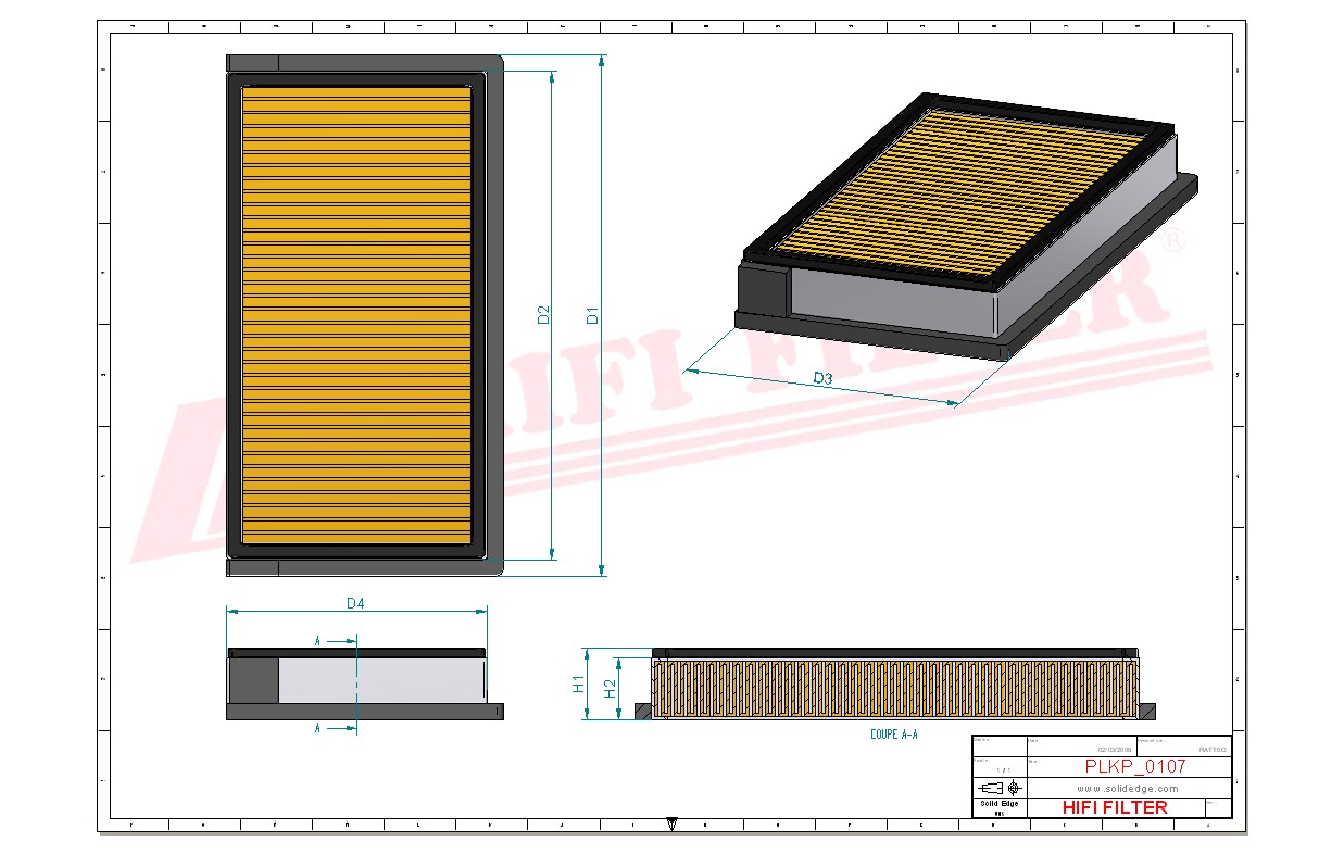 Schema tecnico Filtro abitacolo